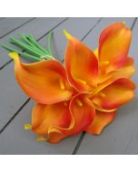 Artificial Real Touch Orange Calla Lily Bunch