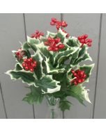 Artificial 40cm Red Berry Holly Bush