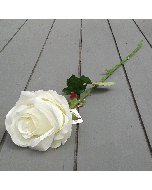 Artificial 58cm Single Ivory Globe Rose