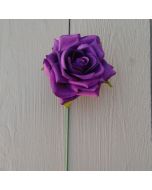 Artificial 24cm Single Purple Rose