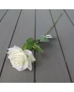 Artificial 54cm Single White / Ivory Rose