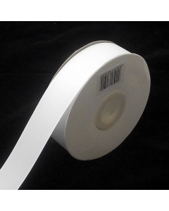 Full 25m Roll of 25mm White Grosgrain Ribbon
