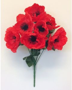 2 x Artificial Poppy Flower Bush 