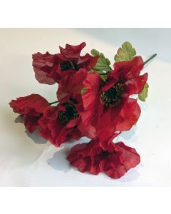 34cm Artificial Poppy Bush