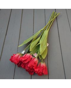 Artificial 65cm Red Parrot Tulips – Bunch of 6