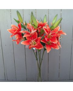 Artificial Orange Lily Flowers