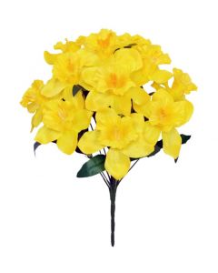 39cm Artificial Daffodil Bush - 12 Flower Heads-Yellow