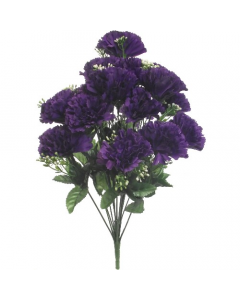 Artificial 45cm Purple Carnations - 18 Heads