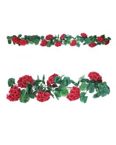 Artificial Red Geranium Garland with Large Flowers