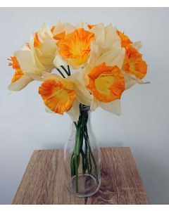 12 Artificial Daffodils with Vase-Yellow