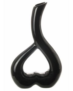 27cm Black Ceramic Heart Vase