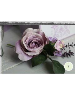 Artificial Lilac Rose and Hydrangea Corsarge