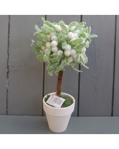 Artificial 30cm Potted Mistletoe Topiary