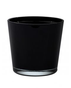 Glass Black Orchid Pot