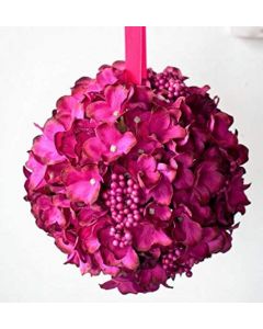 Artificial Pink Cerise Hydrangea Pomander Ball
