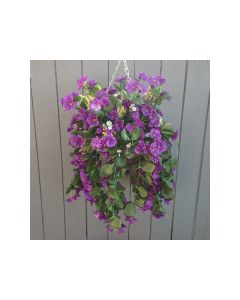 60cm Purple / Lilac Artificial Nasturtium Hanging Basket