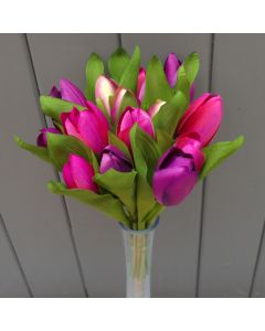 Artificial 24cm Purple and Pink Tulips