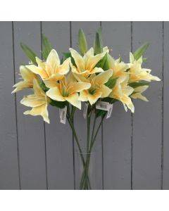 Artificial yellow lilies