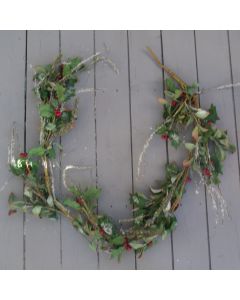 Artificial 165cm Snow Dusted Holly & Berry Garland