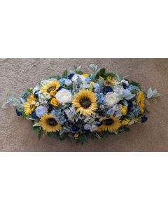 Artificial Sunflower and Rose Oval Centrepiece