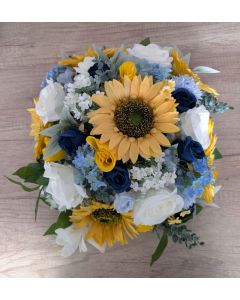 Artificial Sunflower and Rose Round Centrepiece