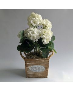 40cm Artificial Geranium Plant in Pot