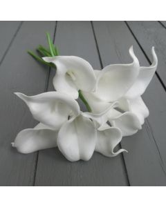 Artificial Real Touch White Calla Lily Bunch