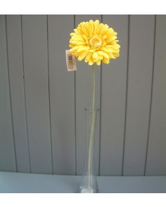 Artificial 55cm Single Yellow Gerbera