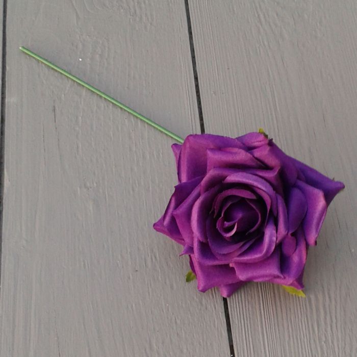 For Weddings/Crafts/Decor Artificial Curved Single Rose Pink,Purple or White 