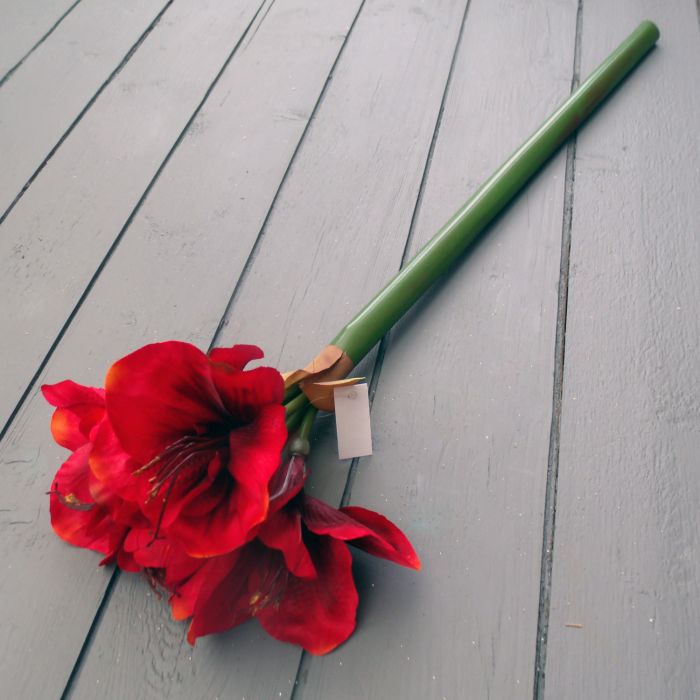 Artificial 68cm Red Amaryllis Permabloom